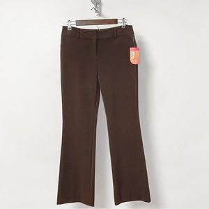 Catch My I Junior's Career Chic Mid Rise Flare Stretch‎ Trouser Pants Dark Brown